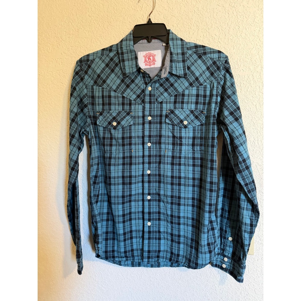 Christian Audigier Mens Plaid Western Button Down Shirt Medium Y2K Skater‎